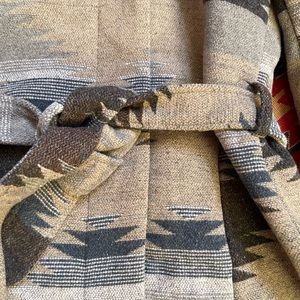 Winter coat pattern belt mid length